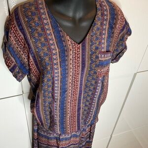 1980s French pure silk 2 piece skirt & top Small gorgeous 80s vintage pattern